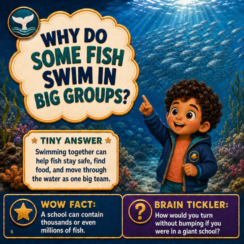 Left page: Why do some fish swim in big groups?